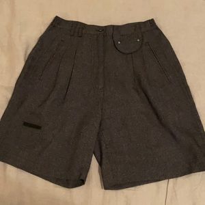 Vintage Trouser Shorts with Pockets and Pouch in Grey